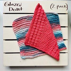 2 pack- 100% cotton handmade dishcloths